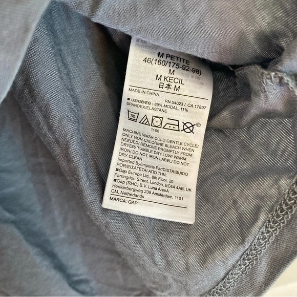 Gap Body Petite Lenzing Tencel Modal Button Up Pajama Sleep Shirt Mercury Sz MP - Picture 5 of 7